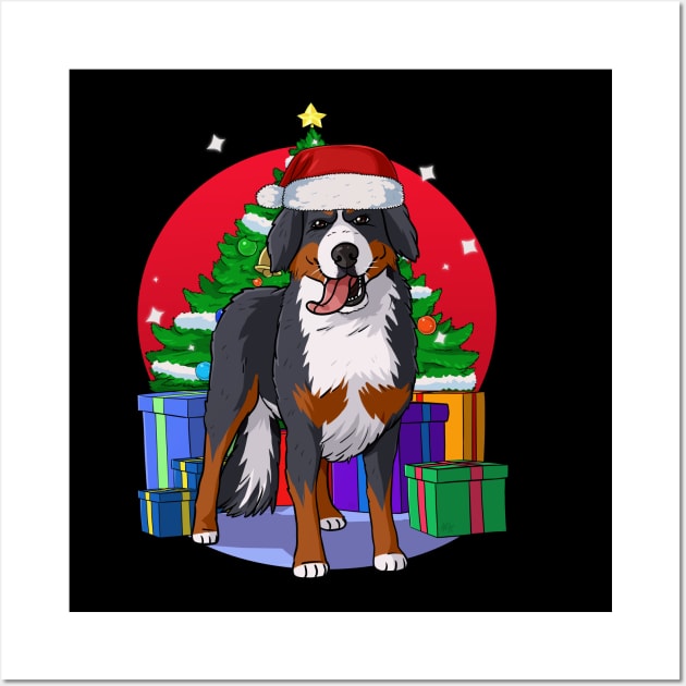 Bernese Mountain Dog Christmas Tree Wall Art by Noseking